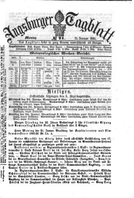 Augsburger Tagblatt Montag 21. Januar 1861