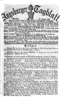 Augsburger Tagblatt Dienstag 22. Januar 1861