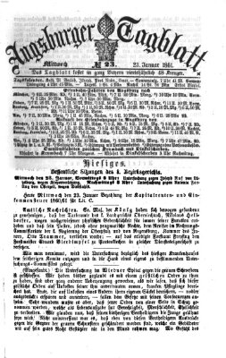 Augsburger Tagblatt Mittwoch 23. Januar 1861