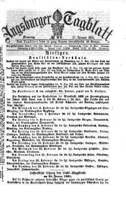 Augsburger Tagblatt Sonntag 27. Januar 1861