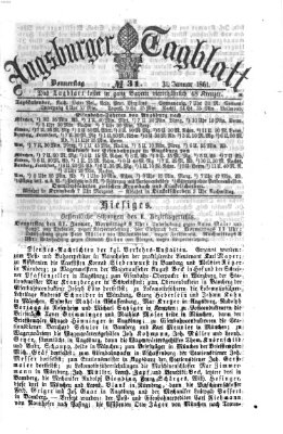 Augsburger Tagblatt Donnerstag 31. Januar 1861