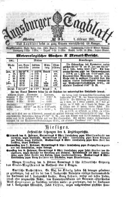 Augsburger Tagblatt Montag 4. Februar 1861