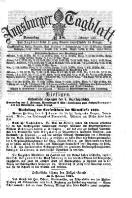 Augsburger Tagblatt Donnerstag 7. Februar 1861