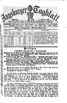 Augsburger Tagblatt Montag 11. Februar 1861