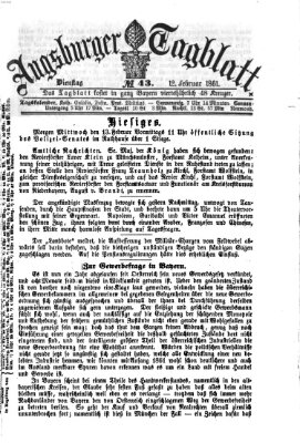 Augsburger Tagblatt Dienstag 12. Februar 1861