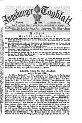 Augsburger Tagblatt Sonntag 17. Februar 1861