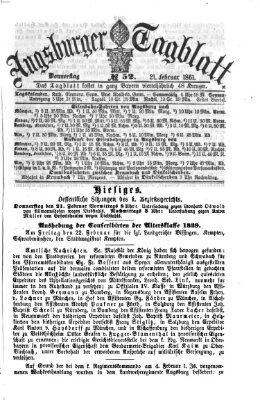 Augsburger Tagblatt Donnerstag 21. Februar 1861