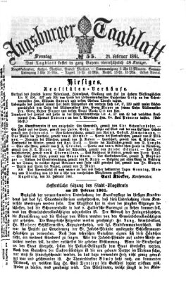 Augsburger Tagblatt Sonntag 24. Februar 1861