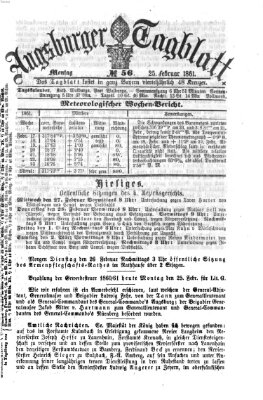 Augsburger Tagblatt Montag 25. Februar 1861