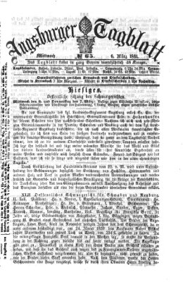 Augsburger Tagblatt Mittwoch 6. März 1861