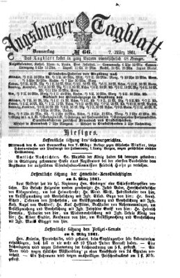 Augsburger Tagblatt Donnerstag 7. März 1861