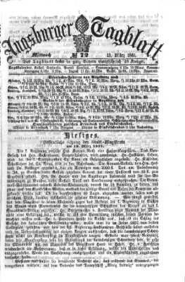 Augsburger Tagblatt Mittwoch 13. März 1861