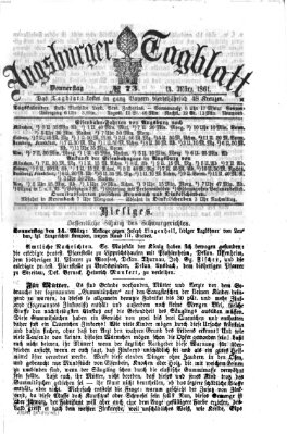 Augsburger Tagblatt Donnerstag 14. März 1861