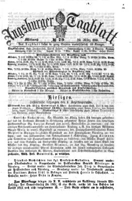 Augsburger Tagblatt Mittwoch 20. März 1861