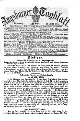 Augsburger Tagblatt Donnerstag 21. März 1861