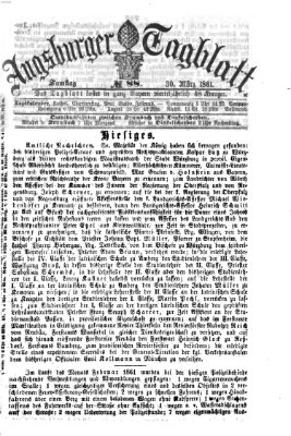 Augsburger Tagblatt Samstag 30. März 1861