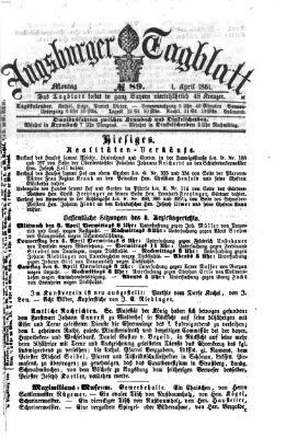 Augsburger Tagblatt Montag 1. April 1861