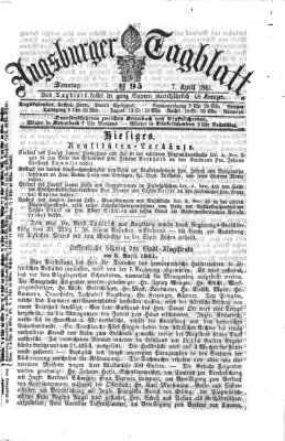 Augsburger Tagblatt Sonntag 7. April 1861