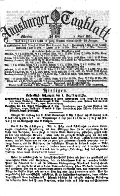 Augsburger Tagblatt Montag 8. April 1861