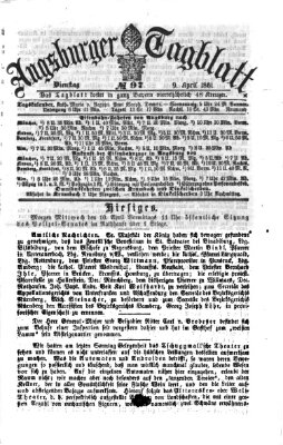 Augsburger Tagblatt Dienstag 9. April 1861