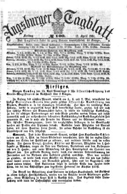 Augsburger Tagblatt Freitag 12. April 1861