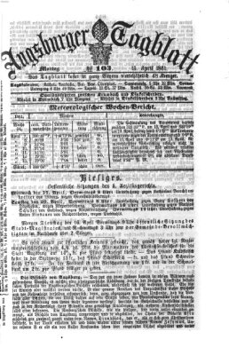 Augsburger Tagblatt Montag 15. April 1861