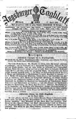 Augsburger Tagblatt Mittwoch 17. April 1861