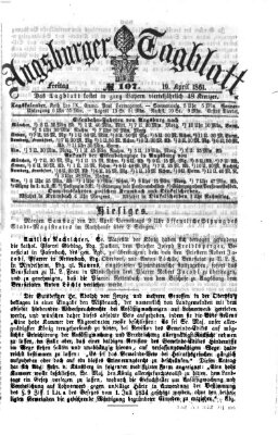 Augsburger Tagblatt Freitag 19. April 1861