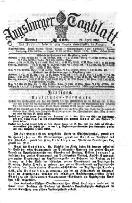 Augsburger Tagblatt Sonntag 21. April 1861