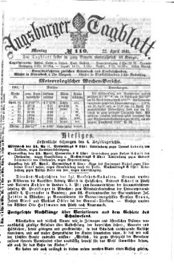 Augsburger Tagblatt Montag 22. April 1861