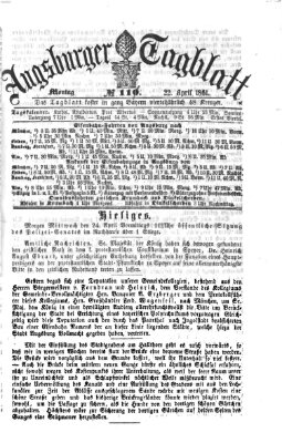 Augsburger Tagblatt Dienstag 23. April 1861