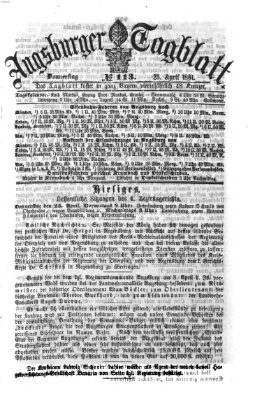 Augsburger Tagblatt Donnerstag 25. April 1861