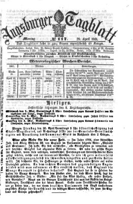 Augsburger Tagblatt Montag 29. April 1861