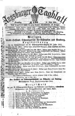 Augsburger Tagblatt Samstag 18. Mai 1861