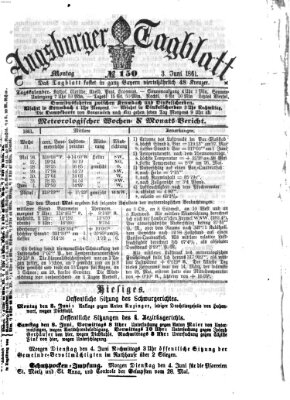 Augsburger Tagblatt Montag 3. Juni 1861