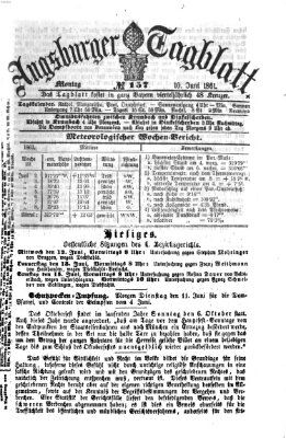 Augsburger Tagblatt Montag 10. Juni 1861