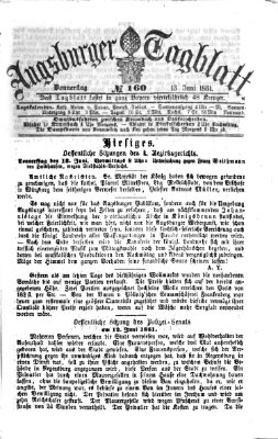 Augsburger Tagblatt Donnerstag 13. Juni 1861