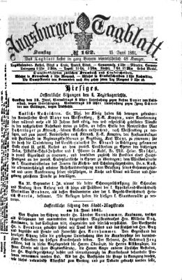 Augsburger Tagblatt Samstag 15. Juni 1861