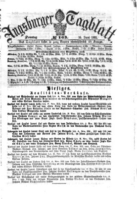 Augsburger Tagblatt Sonntag 16. Juni 1861