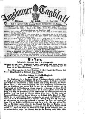 Augsburger Tagblatt Mittwoch 19. Juni 1861