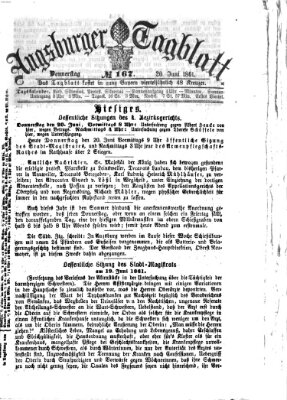 Augsburger Tagblatt Donnerstag 20. Juni 1861