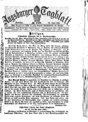 Augsburger Tagblatt Samstag 22. Juni 1861