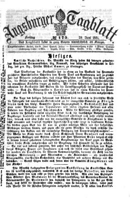 Augsburger Tagblatt Freitag 28. Juni 1861