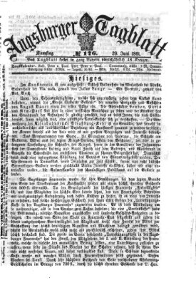 Augsburger Tagblatt Samstag 29. Juni 1861