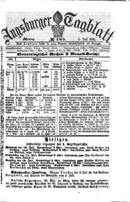 Augsburger Tagblatt Montag 8. Juli 1861