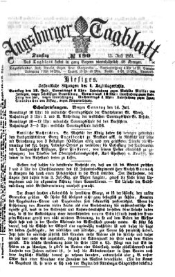 Augsburger Tagblatt Samstag 13. Juli 1861