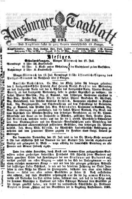 Augsburger Tagblatt Dienstag 16. Juli 1861