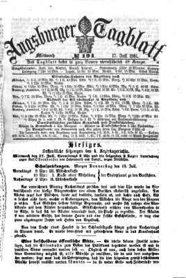 Augsburger Tagblatt Mittwoch 17. Juli 1861