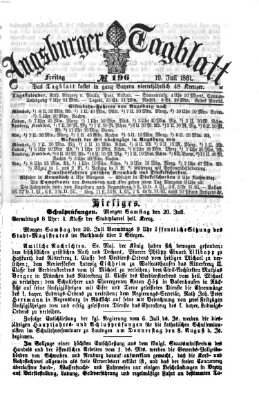 Augsburger Tagblatt Freitag 19. Juli 1861