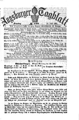 Augsburger Tagblatt Sonntag 21. Juli 1861